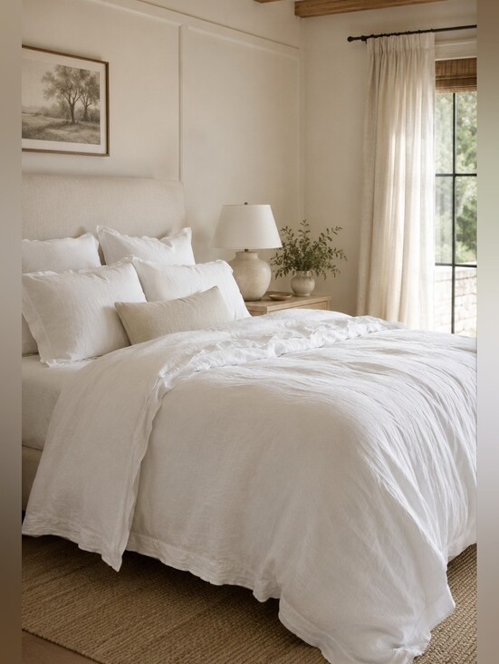 Quince Other - NWT Quince European Linen Double Flange Duvet Cover White King/Cal King